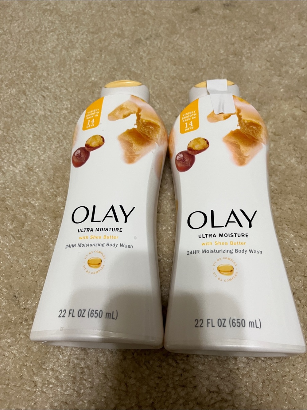 Olay Ultra Moisture Shea Butter Body Wash 22 oz‎ Vitamin B3 Hydrating Lot of 2